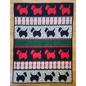 San Marcos Scotty Dog Reversible Cozy Soft Blanket Westie Holiday